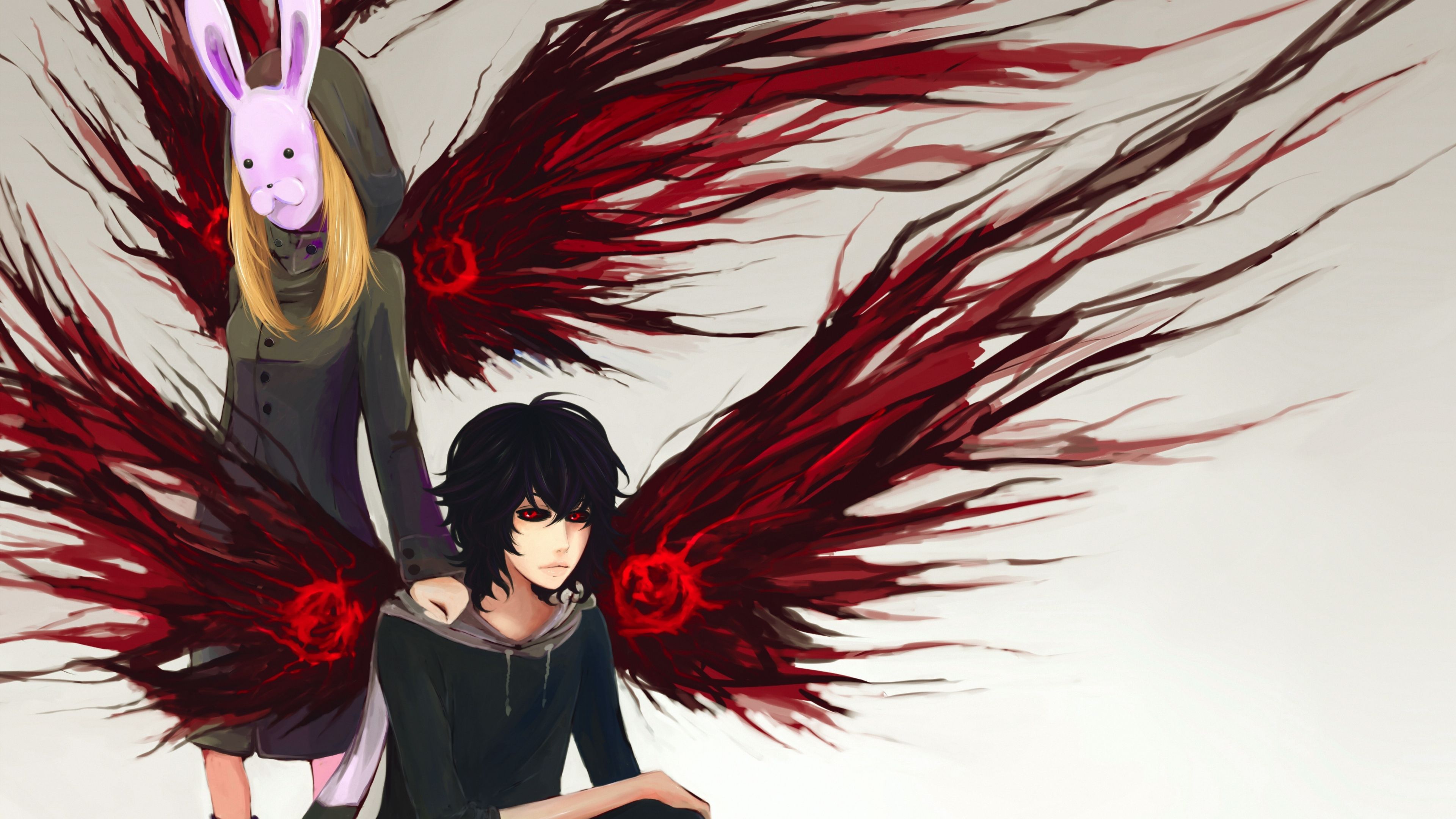 Kirishima Tokyo Ghoul ali rosse, anime, 3840x2160 UHD, PC 4K