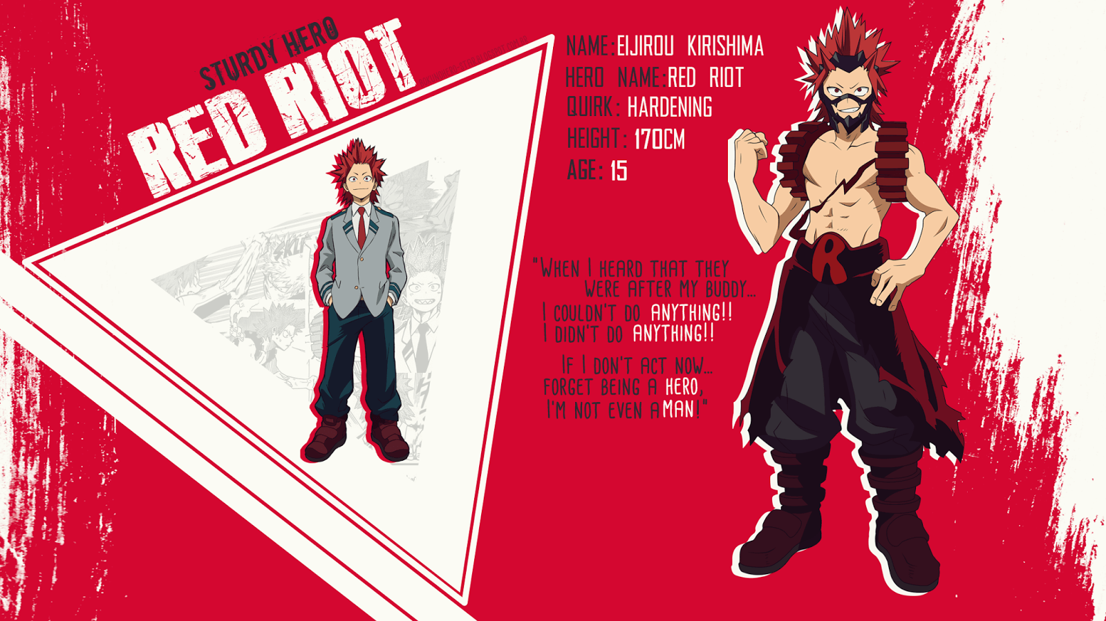 Kirishima Red Riot My Hero Academia, 1600x899 HD, Desktop