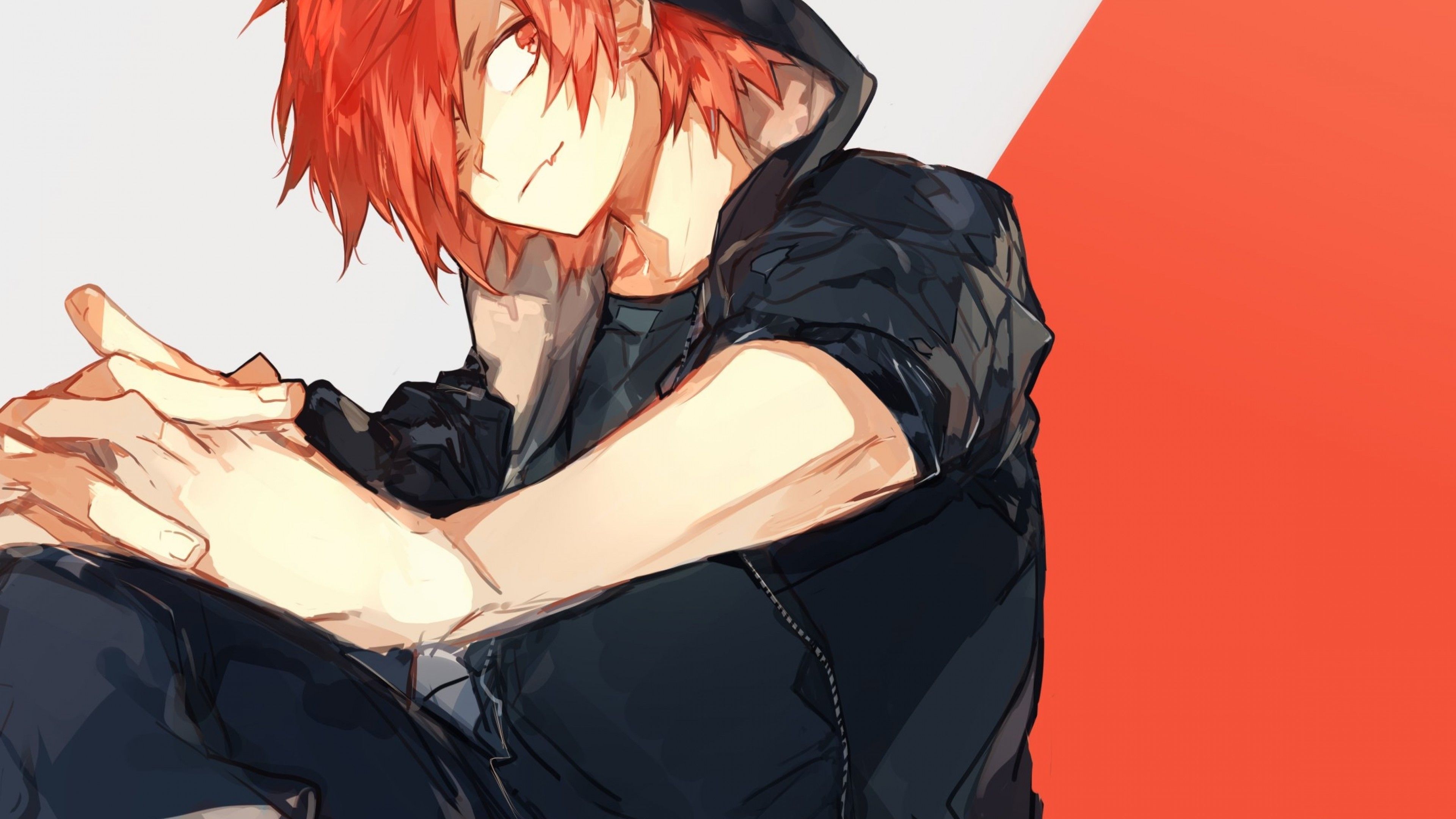 Kirishima Eijirou manga capelli rossi, 3840x2160 UHD, PC 4K