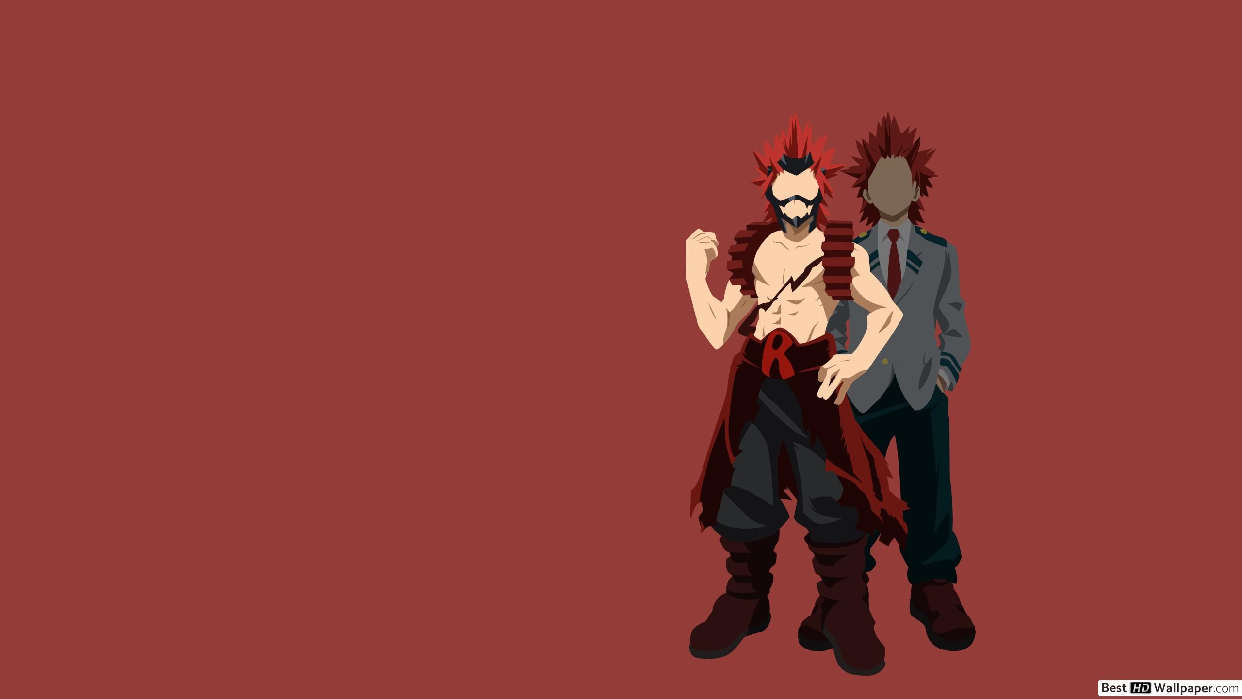 Kirishima manga minimalista rosso, 2560x1440 2K, Desktop