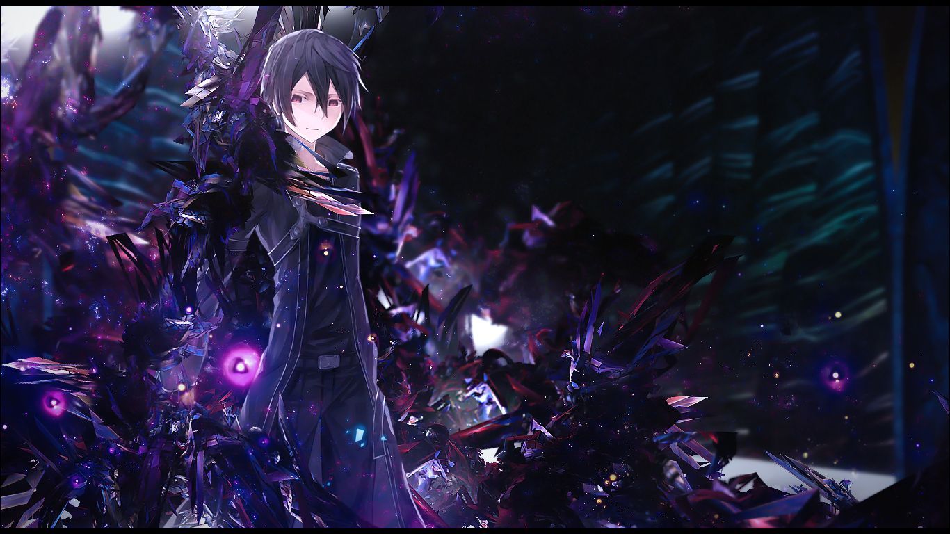 Kirito Sword Art Online scuro, 1366x768 HD, Desktop
