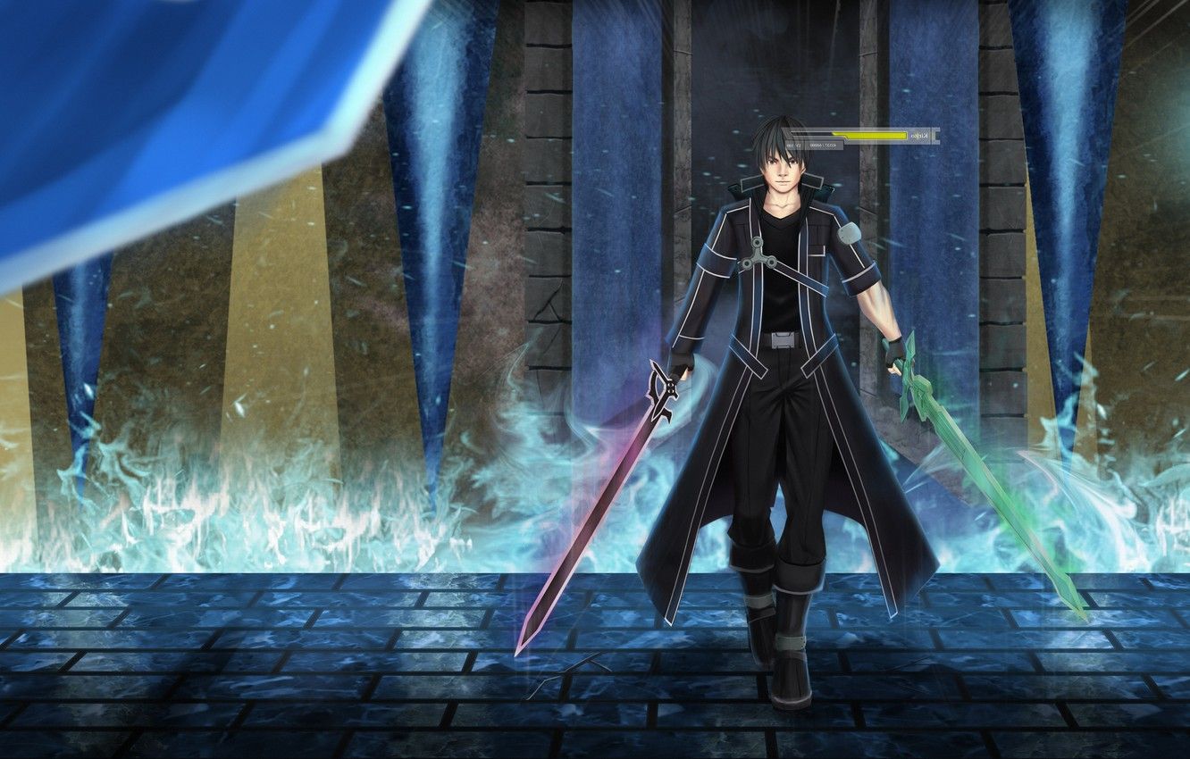 Kirito Sword Art Online spade, 1332x850 HD, Desktop