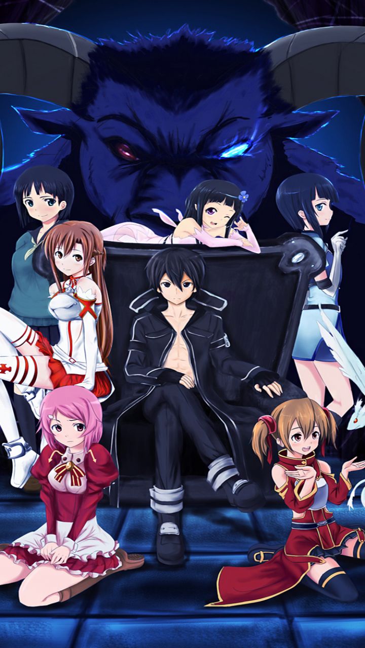 Kirito e personaggi Sword Art Online, 720x1280 Full HD Verticale, Smartphone