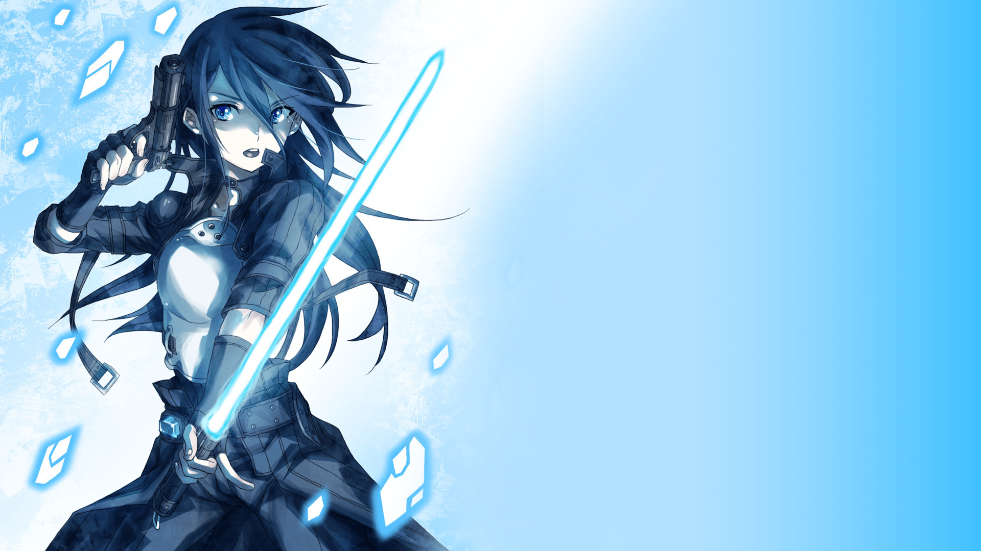 Kirito con spada blu, 1920x1080 Full HD, Desktop