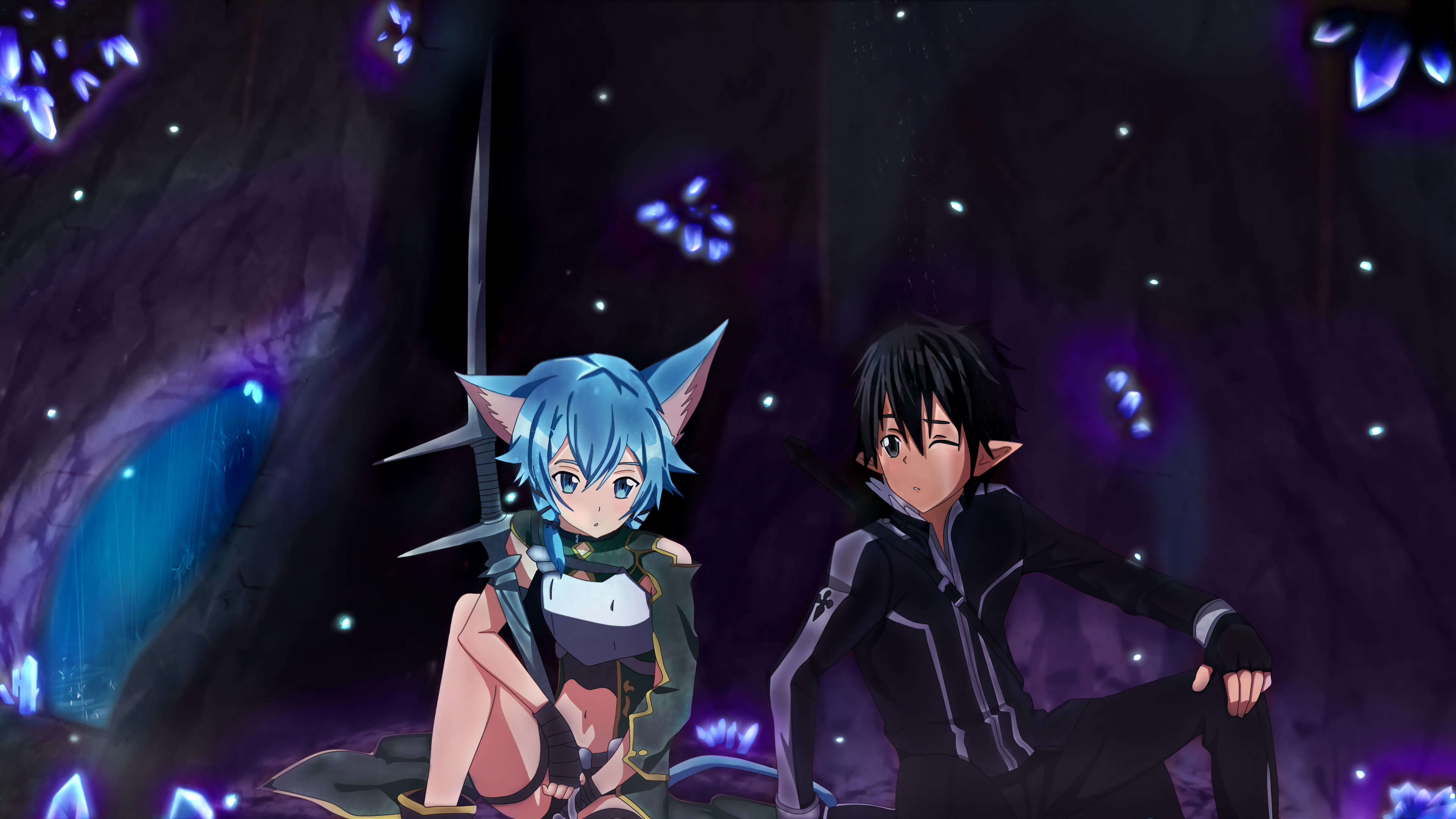 Kirito e Sinon foresta, 3840x2160 4K, Desktop 4K