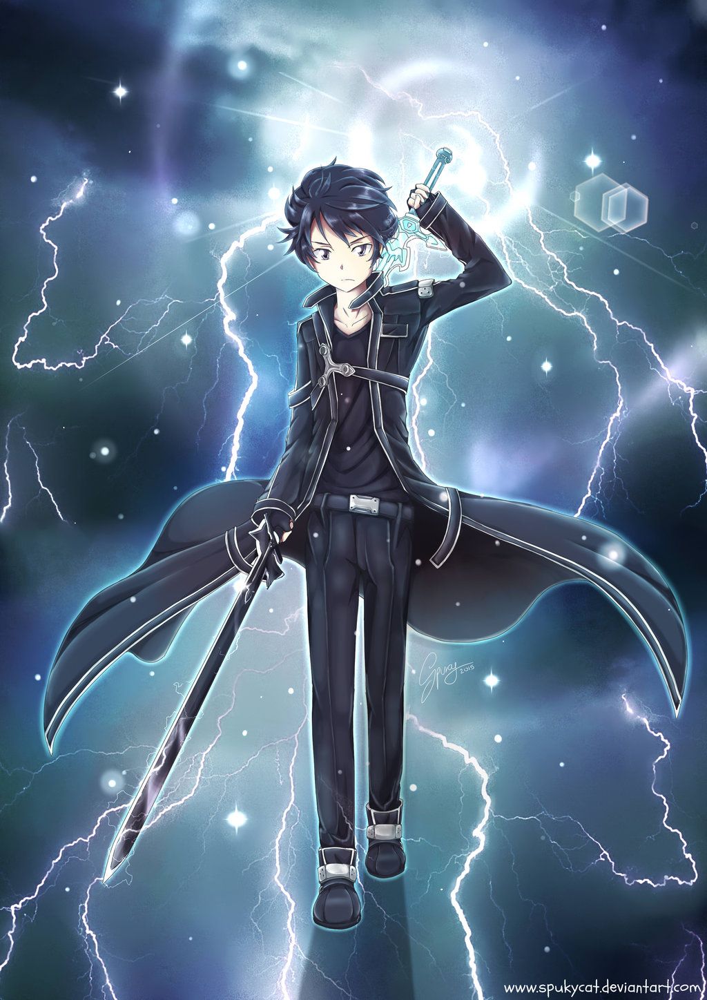 Kirito Sword Art Online spada, 1024x1448 Full HD Verticale, iPhone