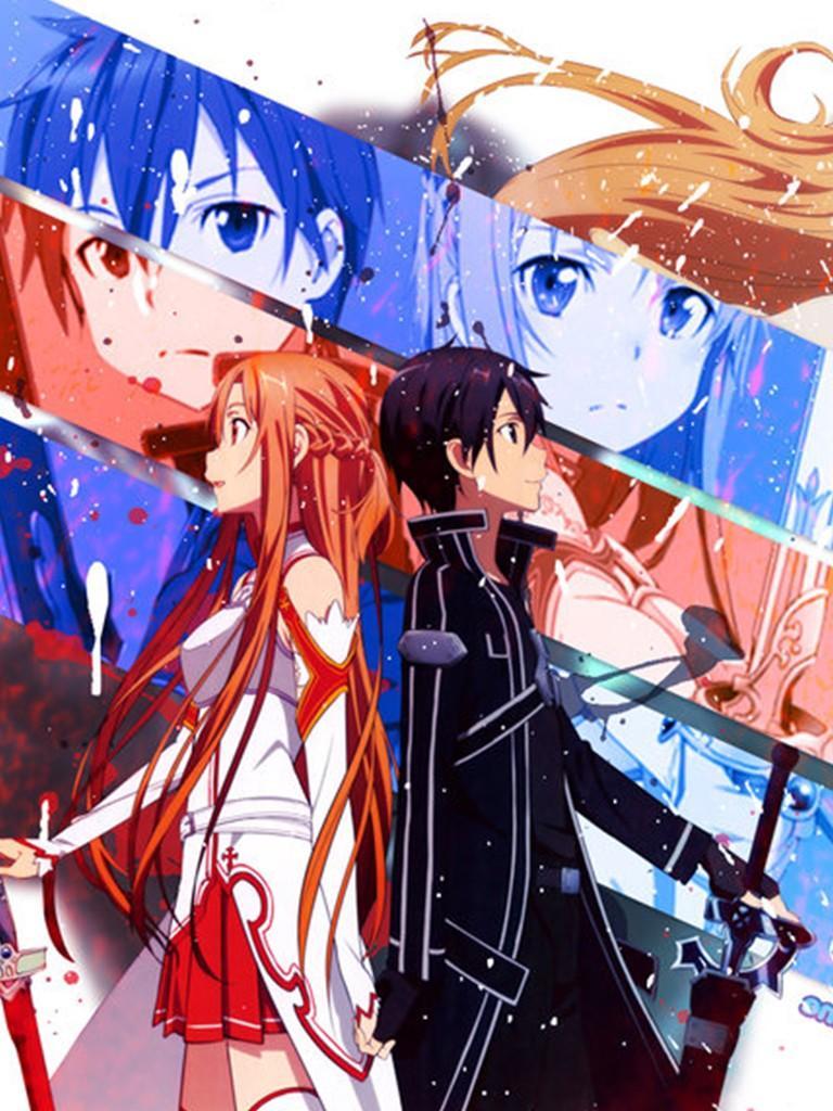 Kirito e Asuna, Sword Art Online, 768x1024 Full HD Verticale, iPhone