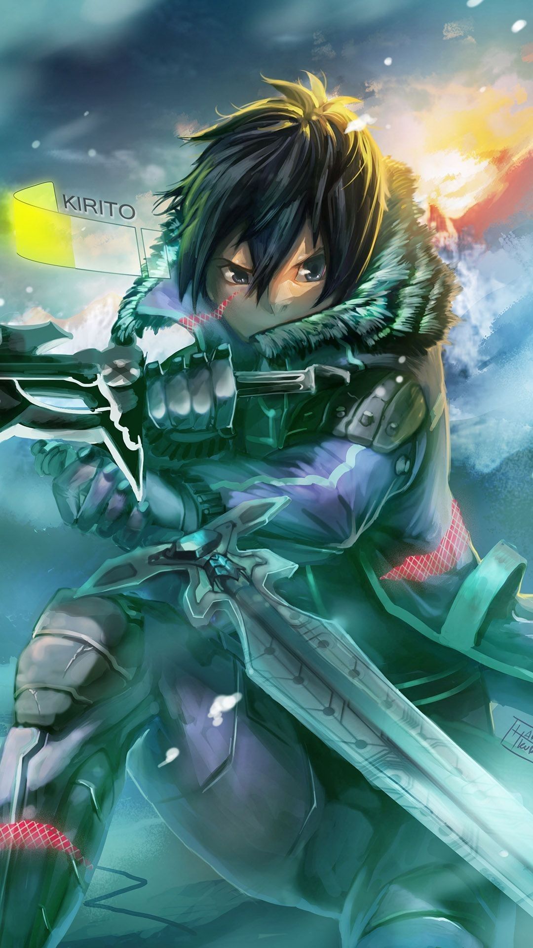 Kirito Sword Art Online spada, 1080x1920 Full HD Verticale, Samsung Galaxy