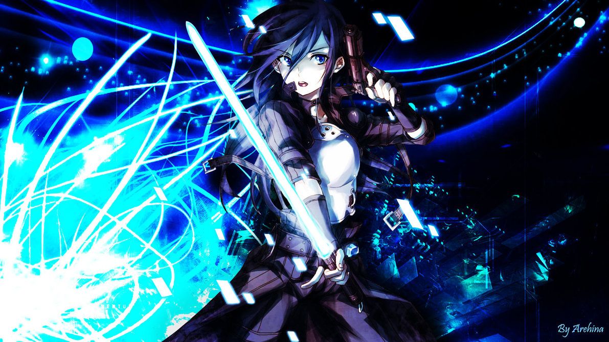 Kirito con spade, Sword Art Online, 1191x670 HD, Laptop