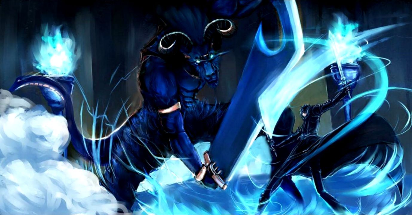 Kirito spada blu Sword Art Online, 1379x721 720p, Laptop