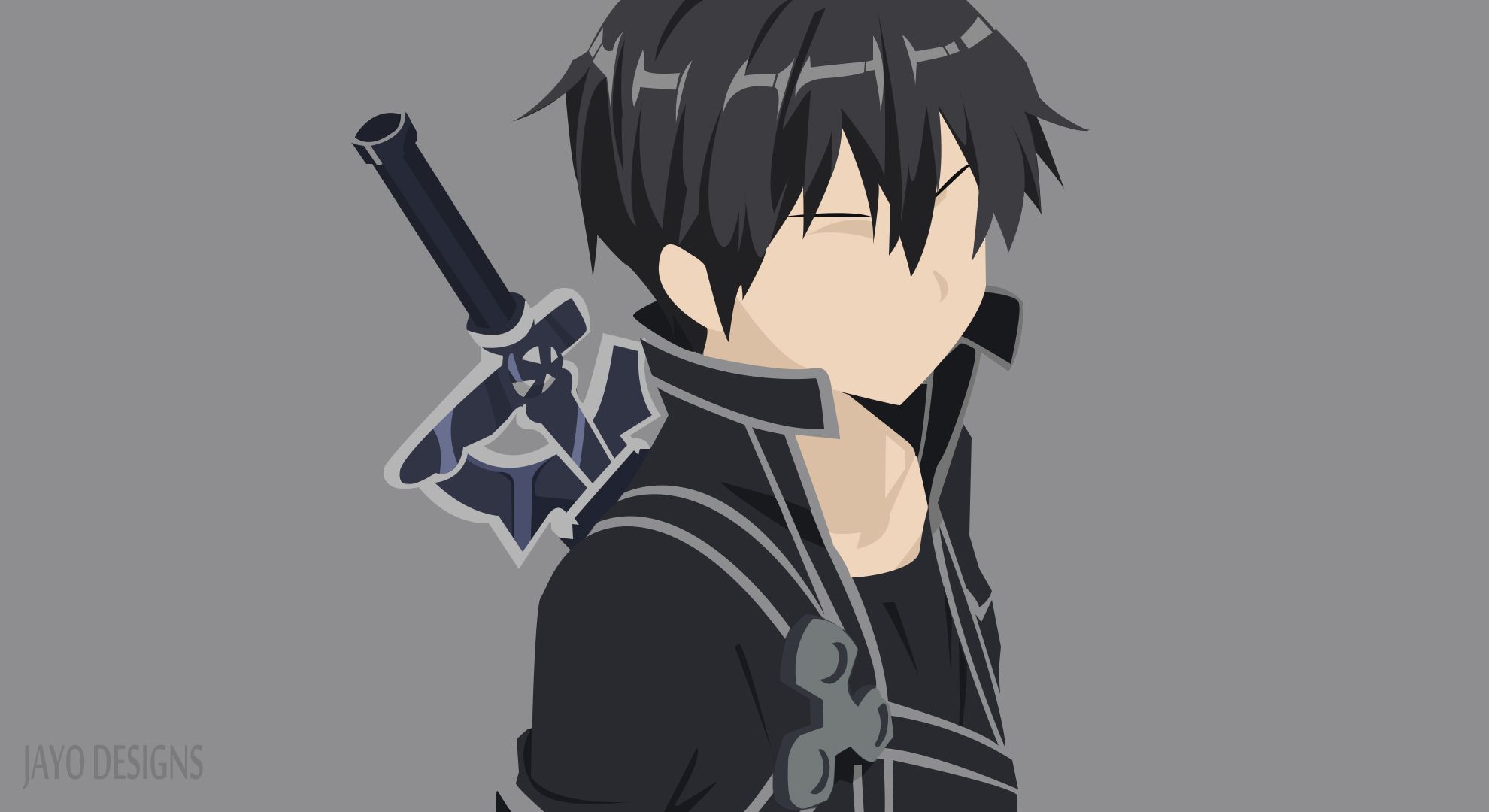 Kirito minimalista con spada, 1980x1080 Full HD, PC Desktop