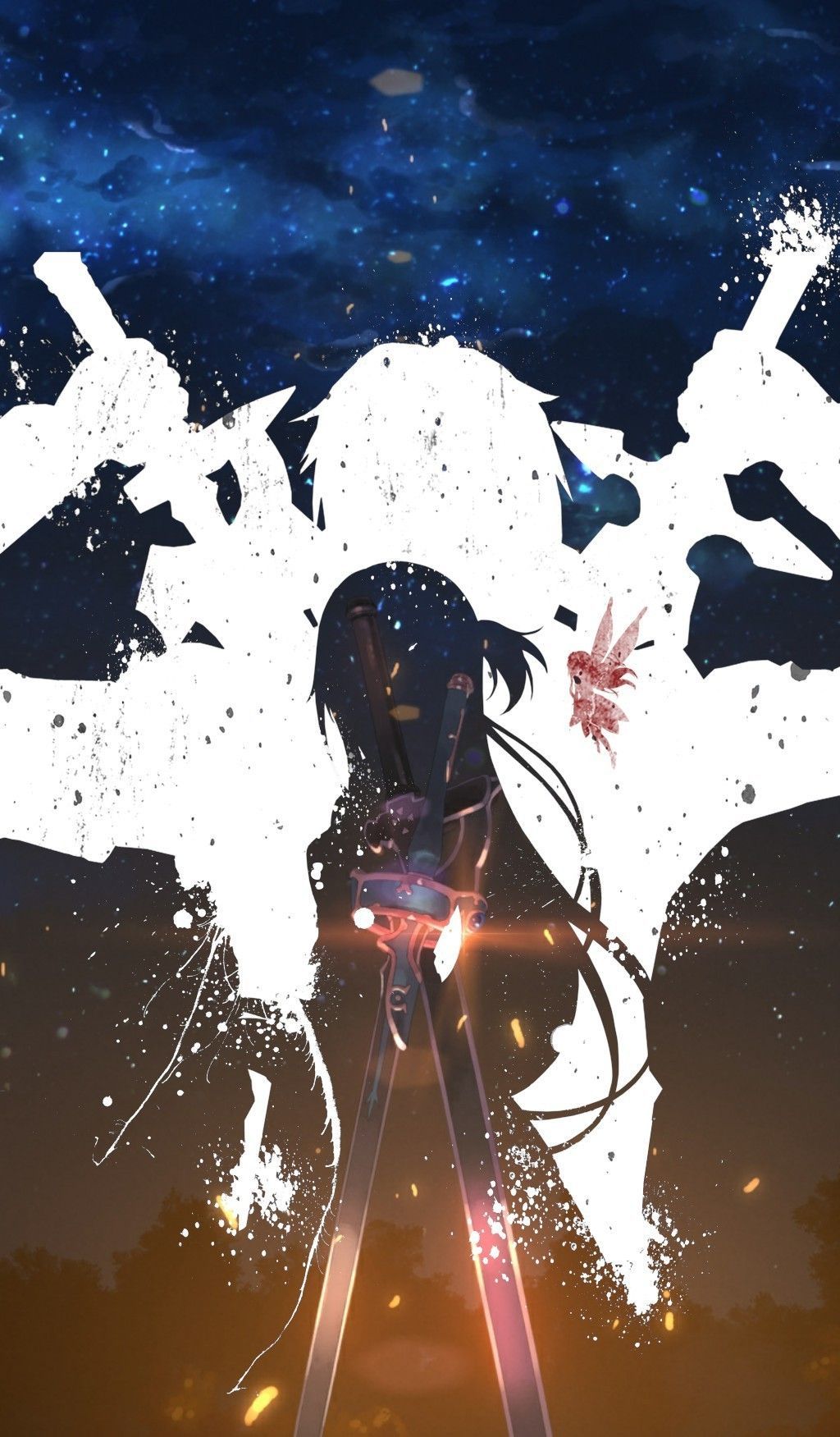 Kirito Sword Art Online notturno, 1024x1751 Verticale, Telefono