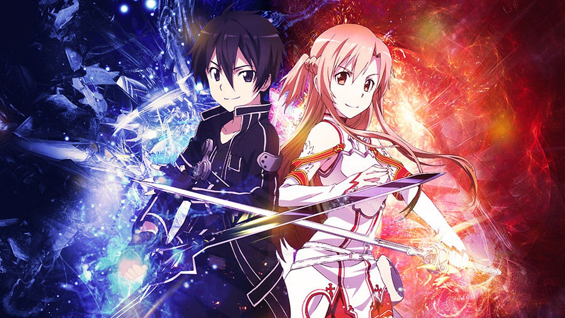 Kirito e Asuna, Sword Art Online, 1920x1080 Full HD, Laptop
