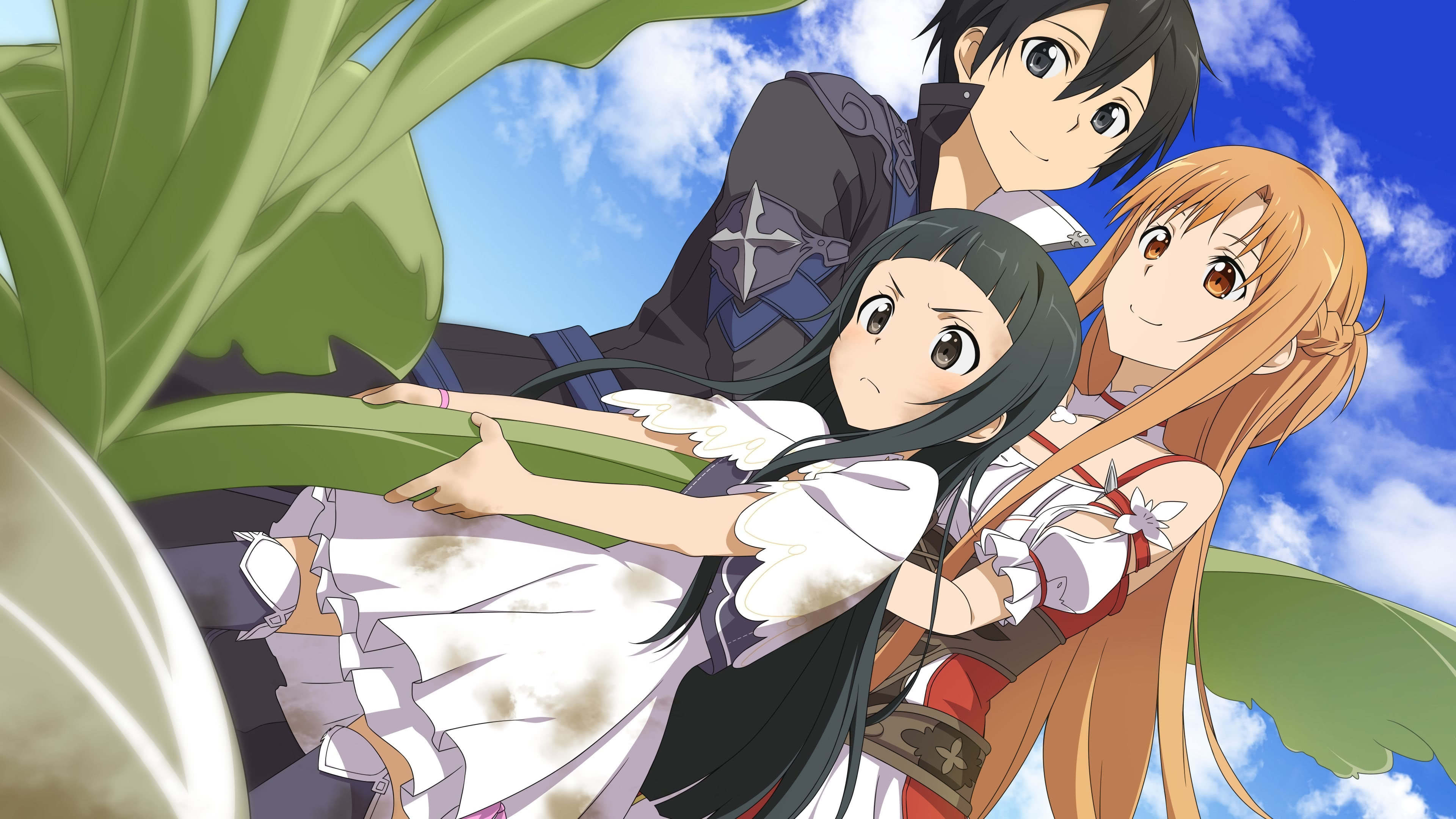 Kirito, Asuna e Yui SAO, 3840x2160 UHD, PC 4K