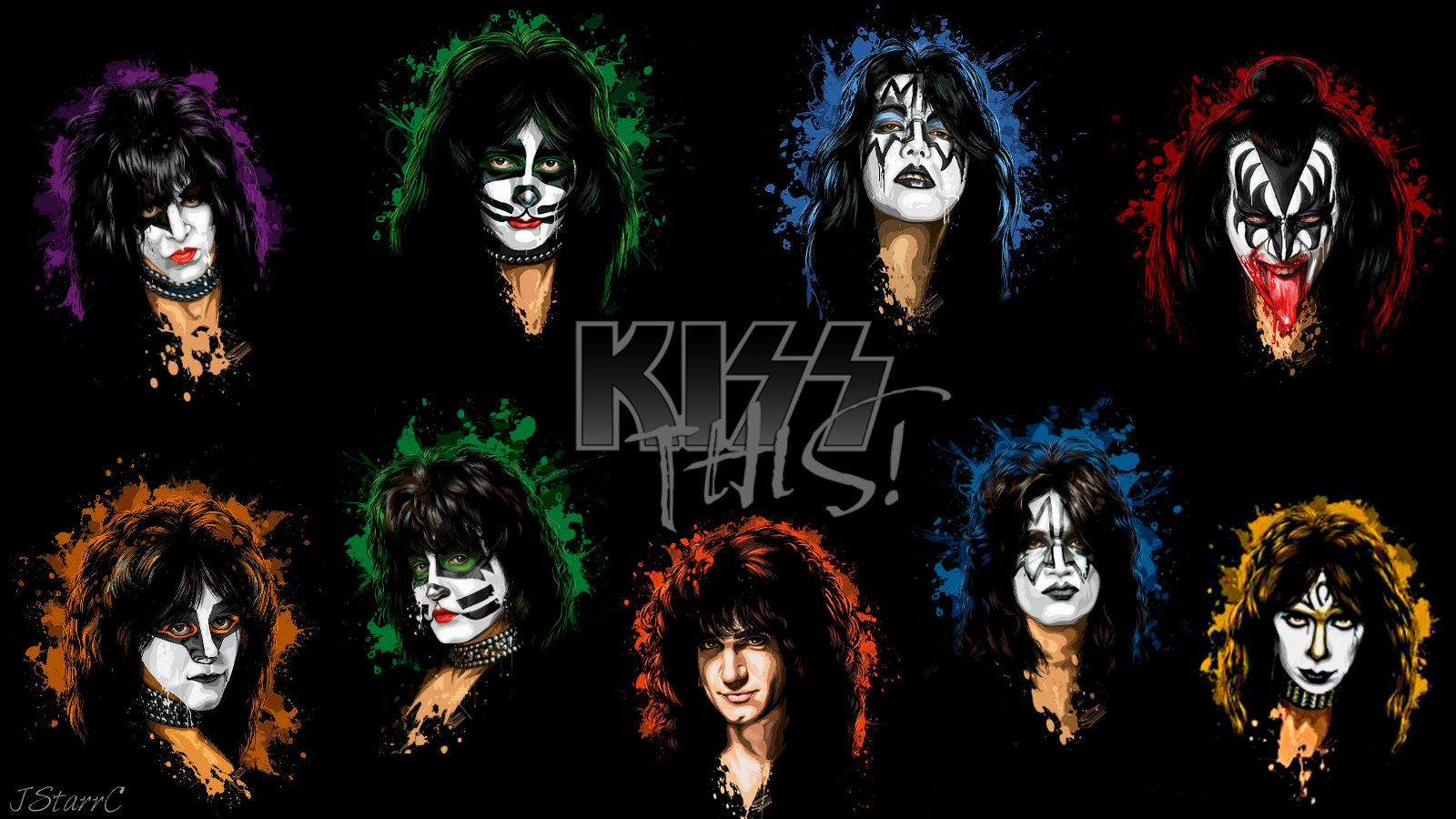 Band Kiss volti trucco, 1600x900 900p, PC