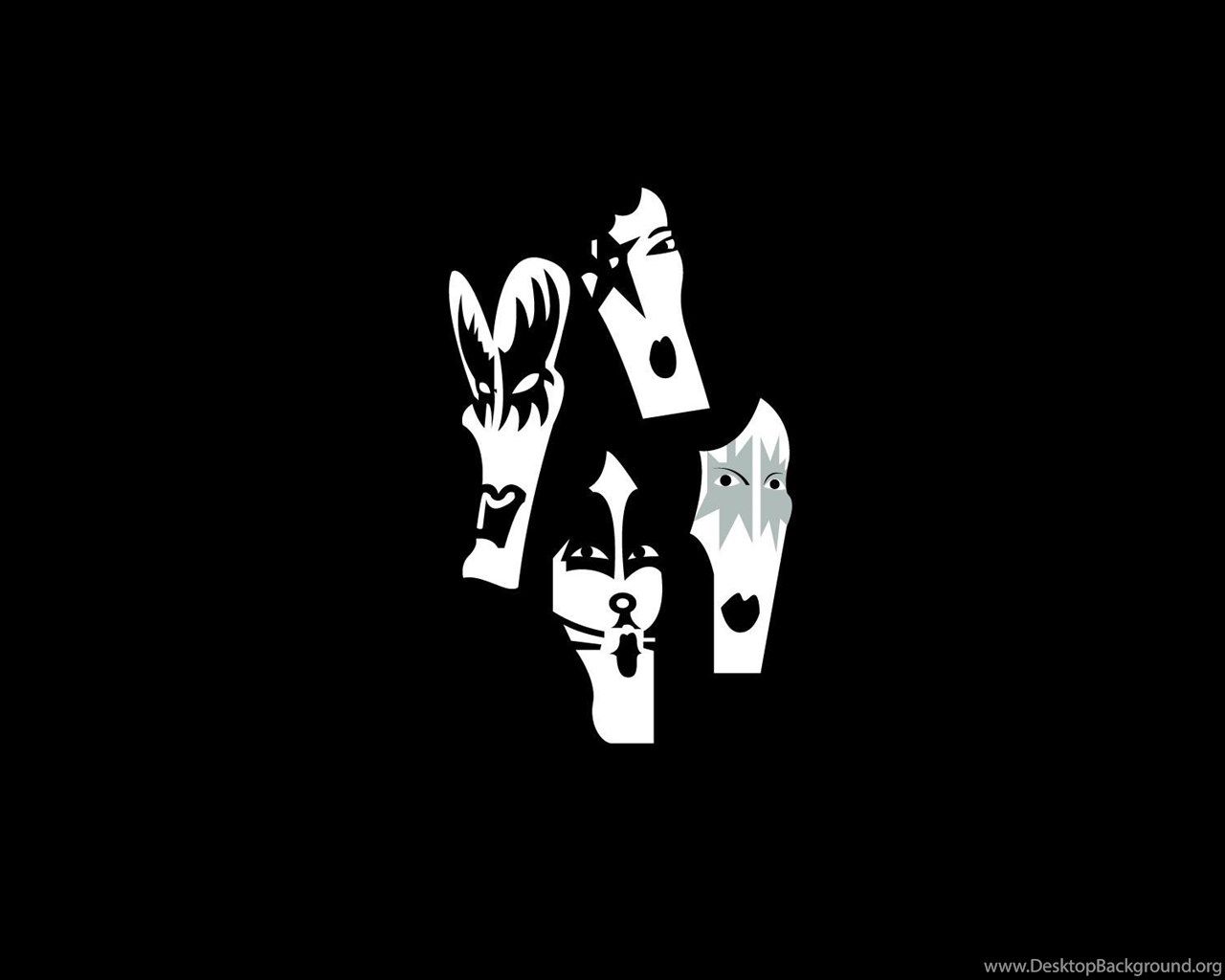 Logo band Kiss facce, 1280x1024 720p, Laptop