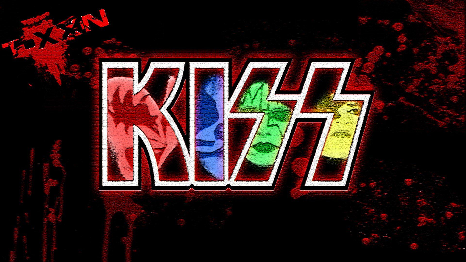 Logo band Kiss colorato, 1920x1080 Full HD, Desktop