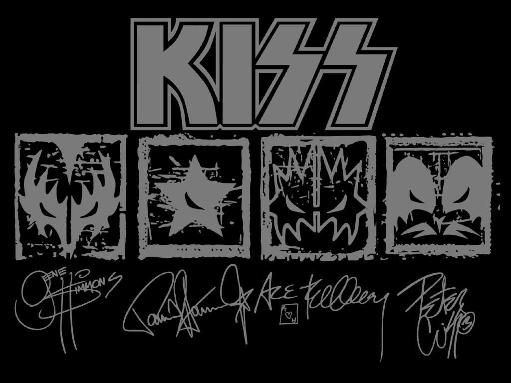 Loghi banda KISS con firme, 1024x768 HD, Desktop