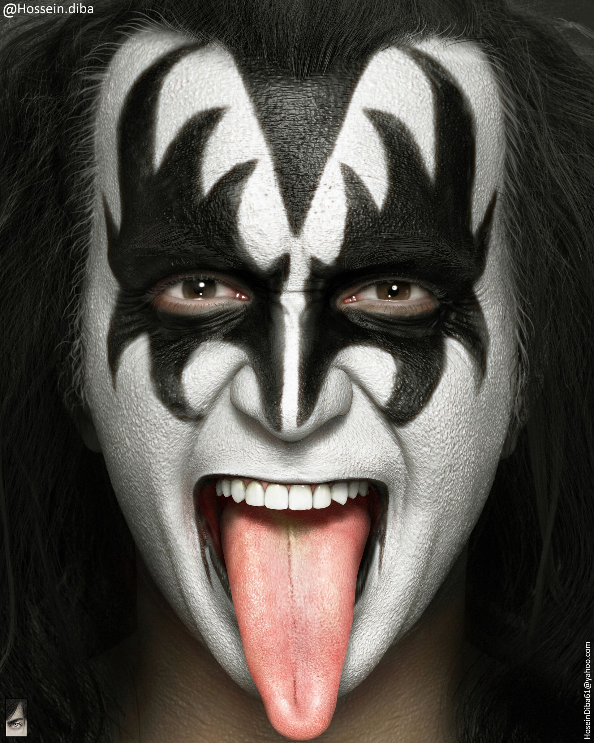 Gene Simmons trucco Kiss, 1920x2401 Full HD Verticale, iPhone