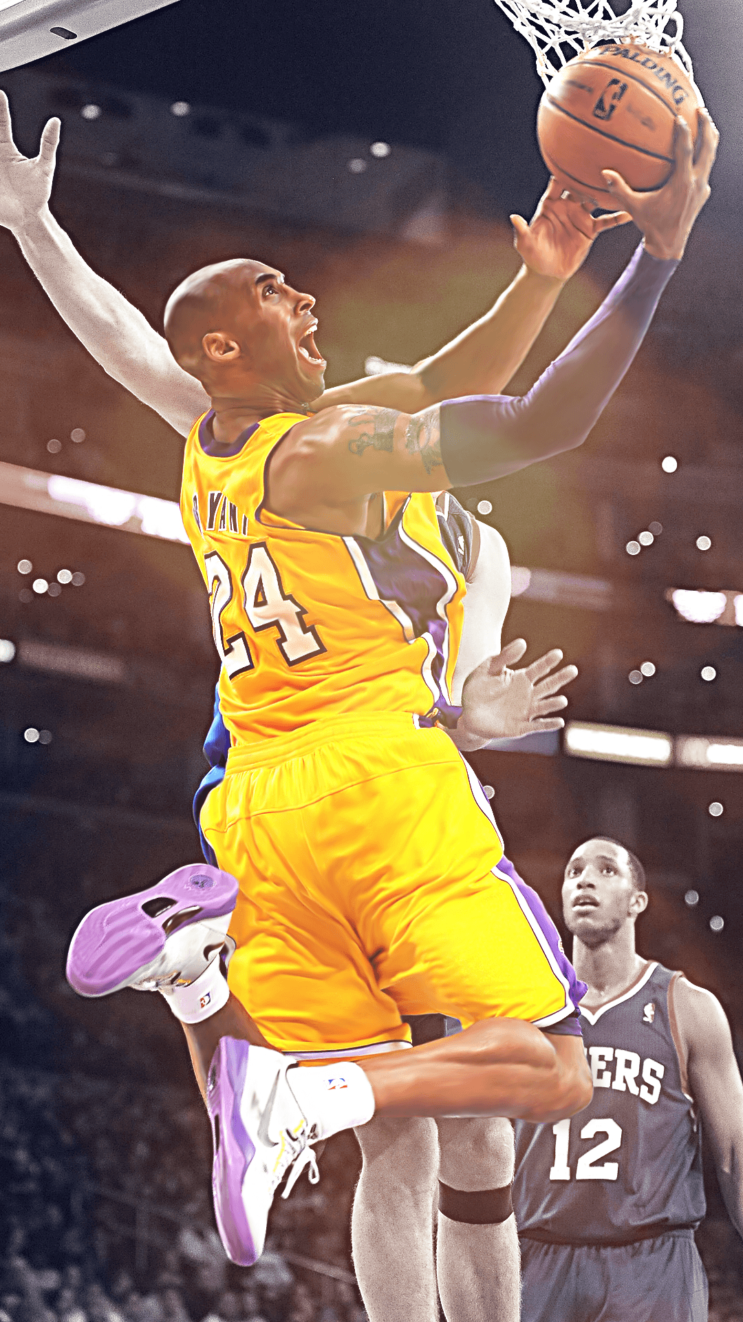 Kobe Bryant Lakers schiacciata, 1080x1920 Verticale, iPhone Pro Max
