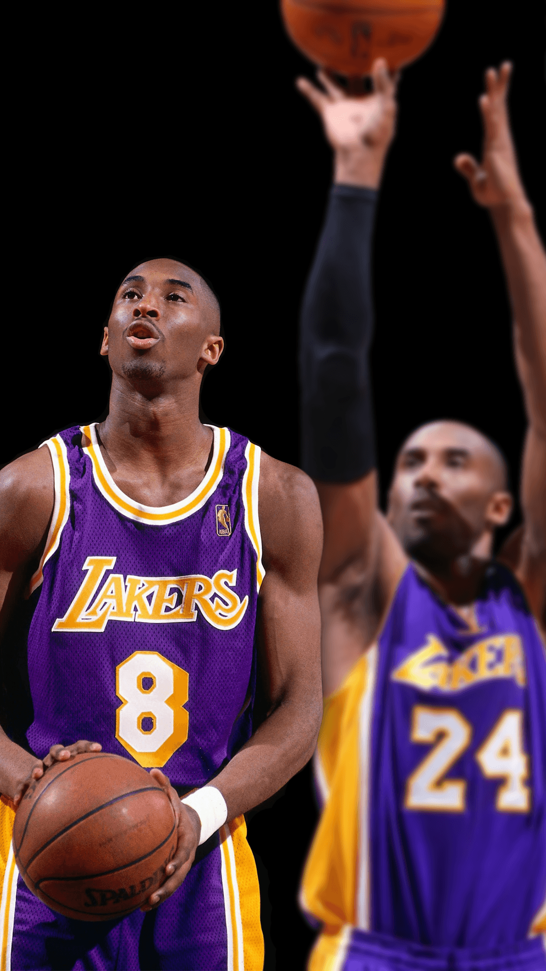 Kobe Bryant Lakers basket, 1080x1920 Verticale, iPhone Pro
