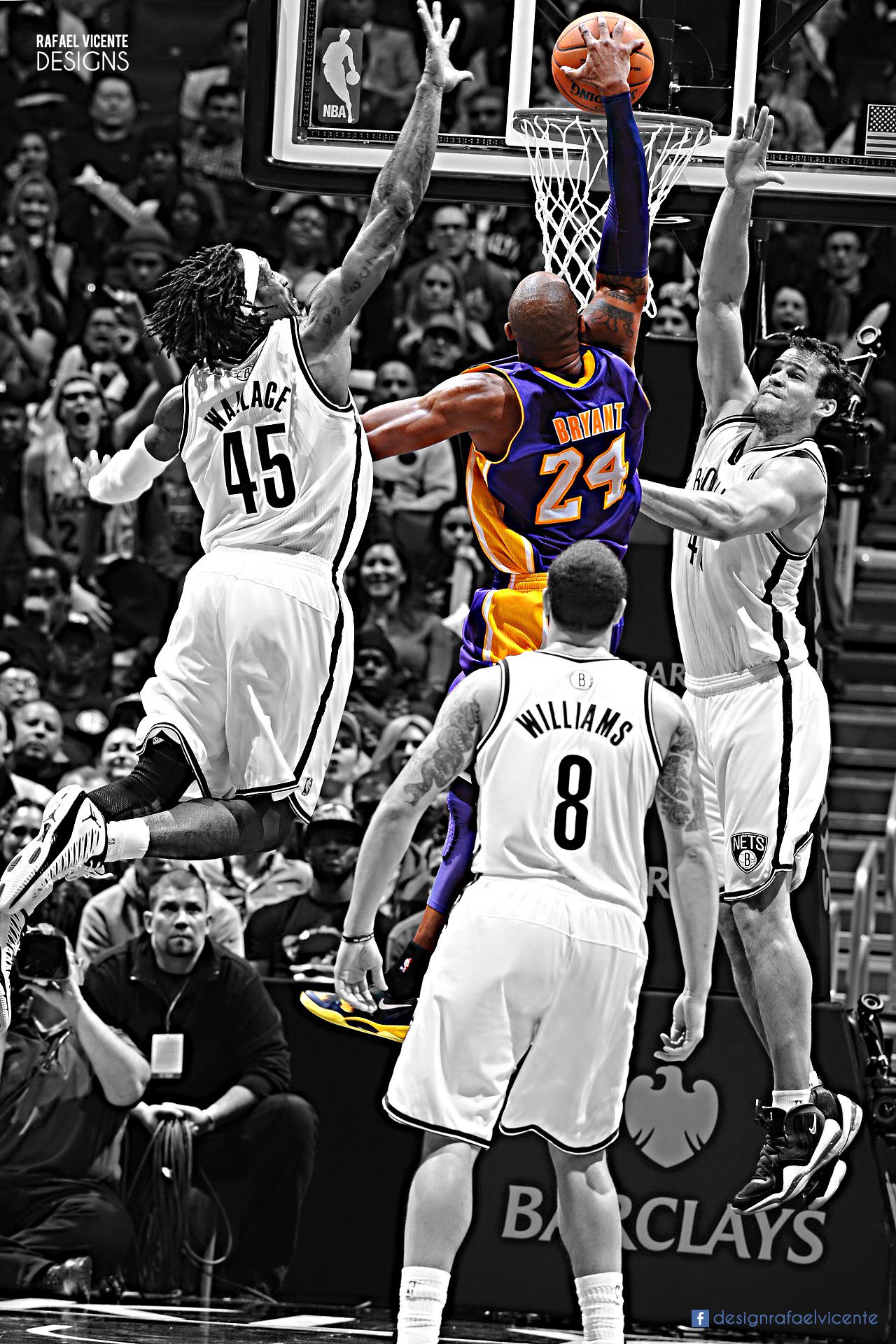 Kobe Bryant schiacciata basket, 1280x1920 Verticale, iPhone