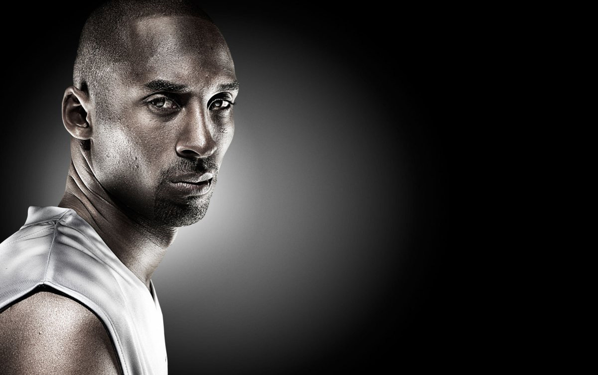 Kobe Bryant ritratto sfondo scuro, 1200x753 HD, Desktop
