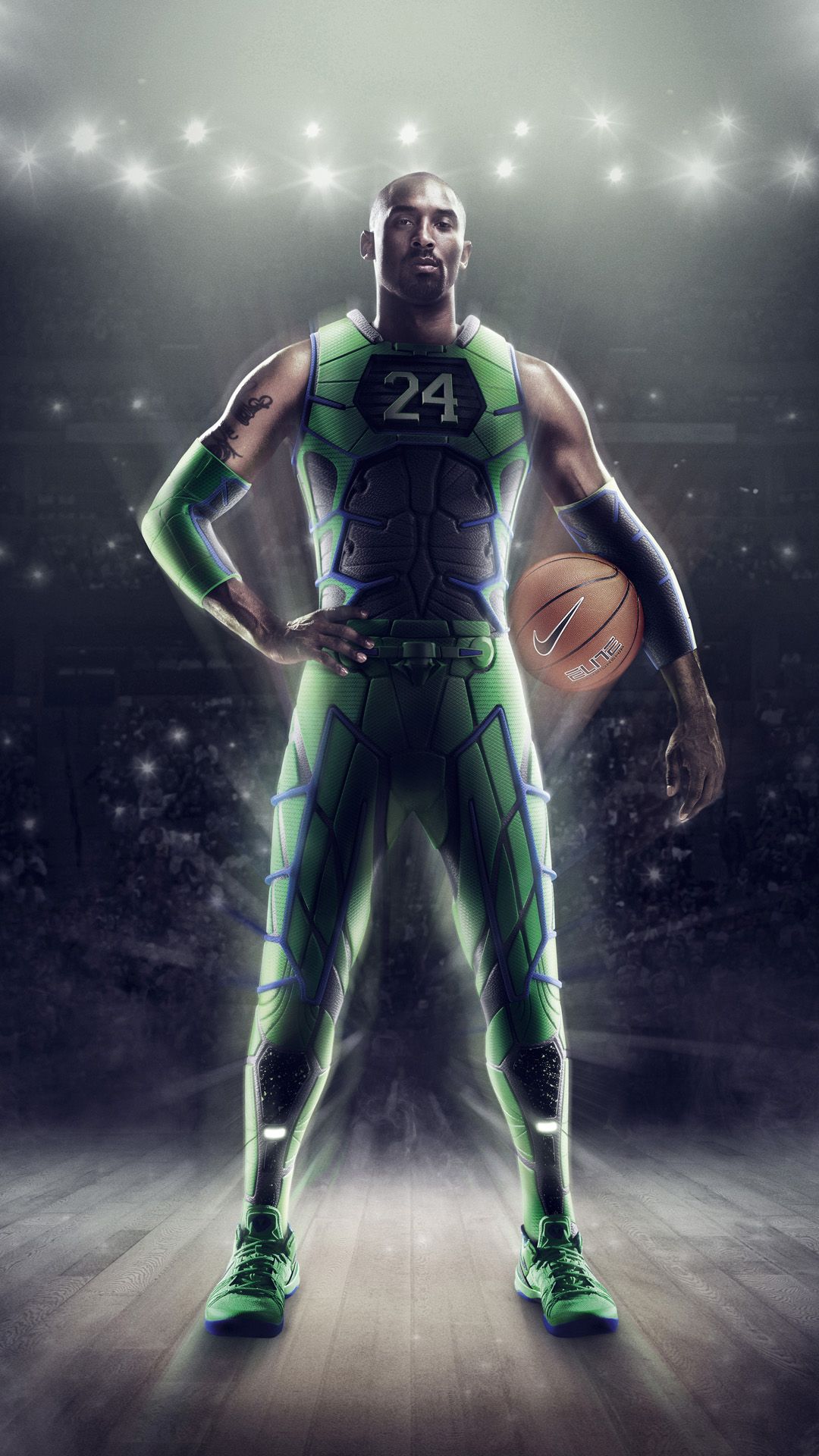 Kobe Bryant divisa verde, 1080x1920 Full HD Verticale, Smartphone