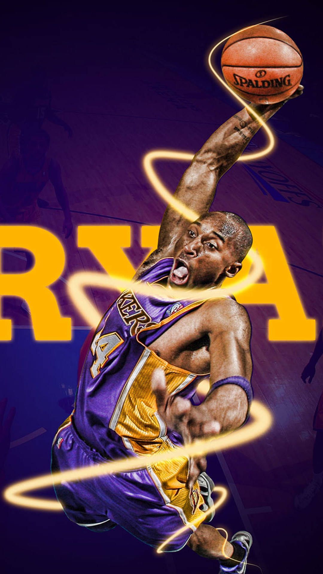 Kobe Bryant schiacciata Lakers, 1080x1920 Verticale, iPhone