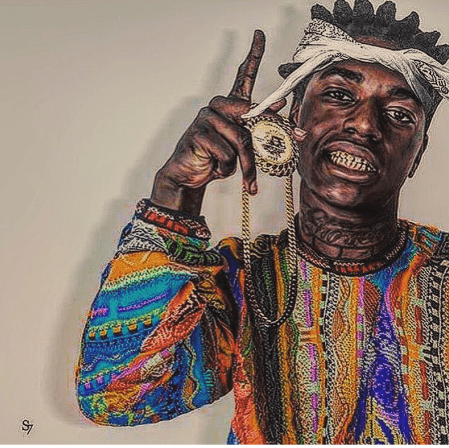 Kodak Black ritratto colorato, 1428x1426 HD, Desktop