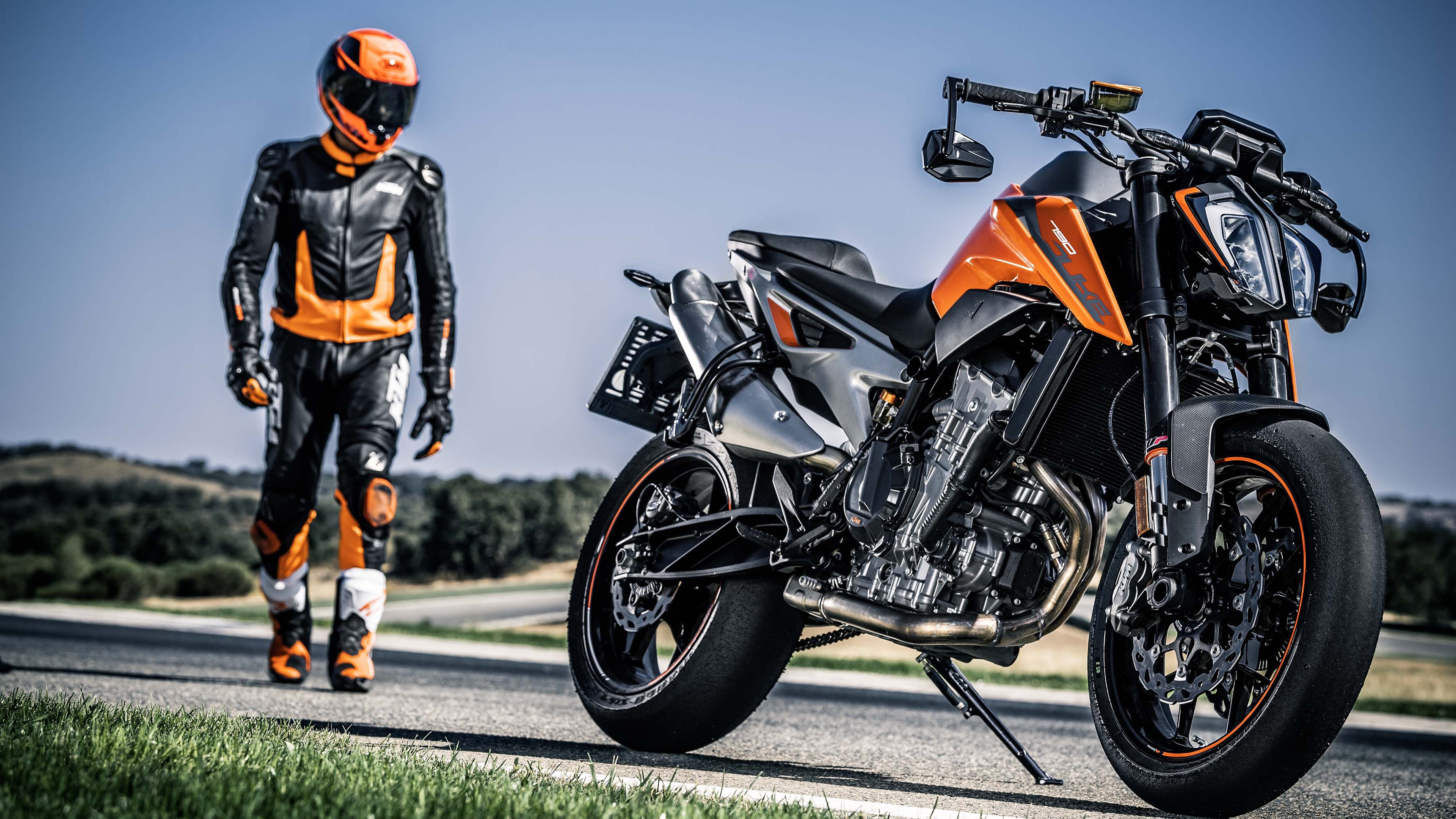 Moto KTM 790 Duke arancione, 3840x2160 4K, Desktop 4K