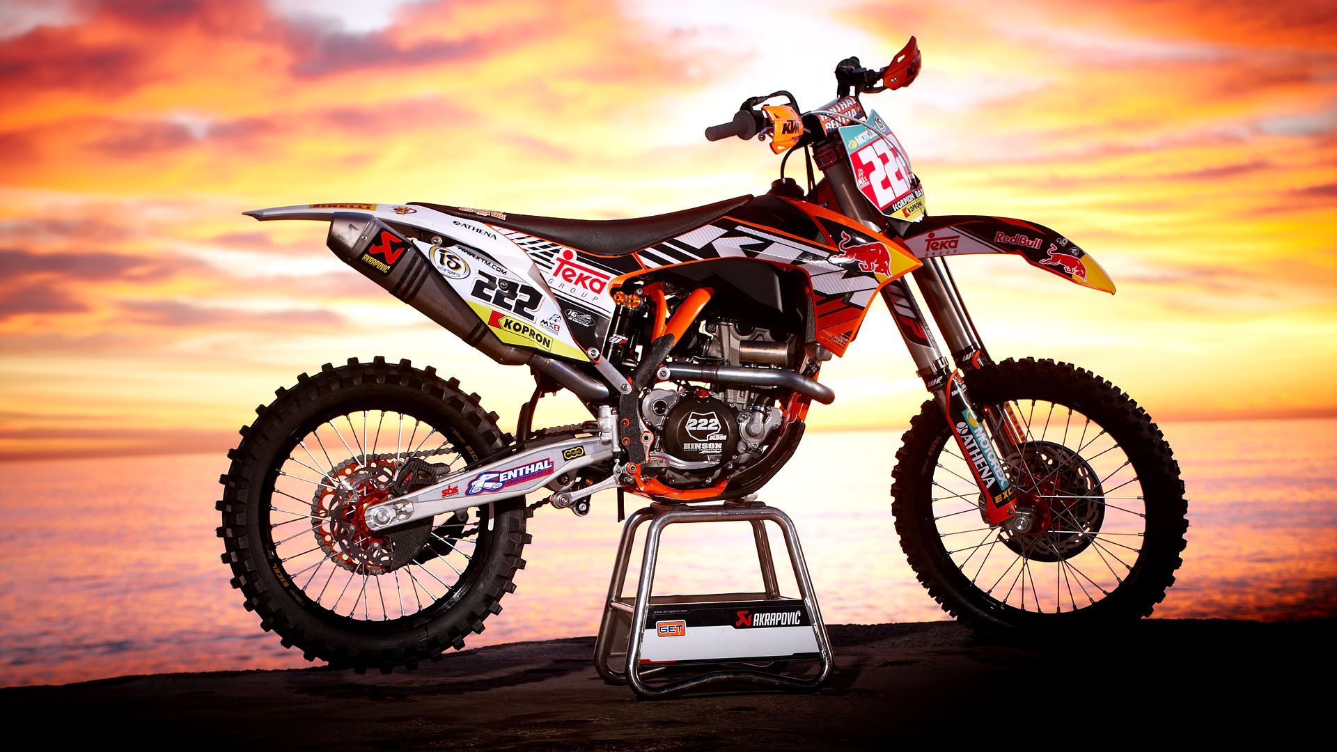 Moto KTM motocross al tramonto, 1920x1080 Full HD 1080p, PC