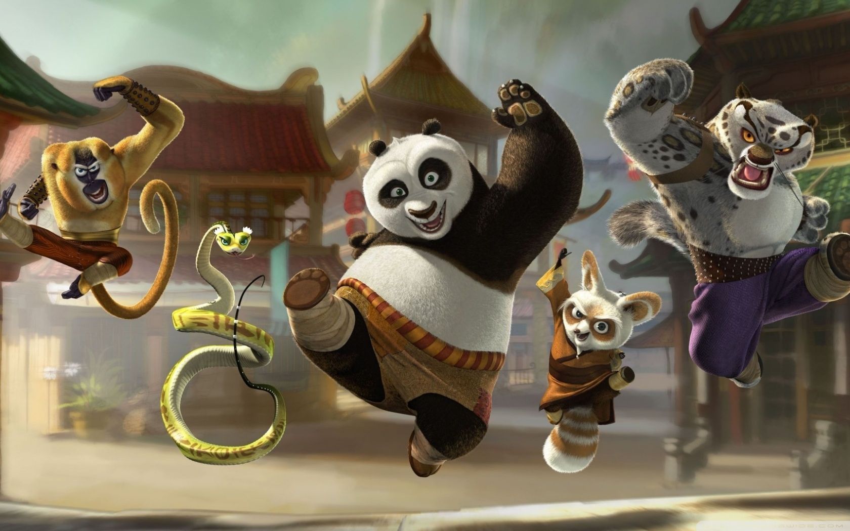 Kung Fu Panda personaggi in azione, 1680x1050 HD Ready, Desktop