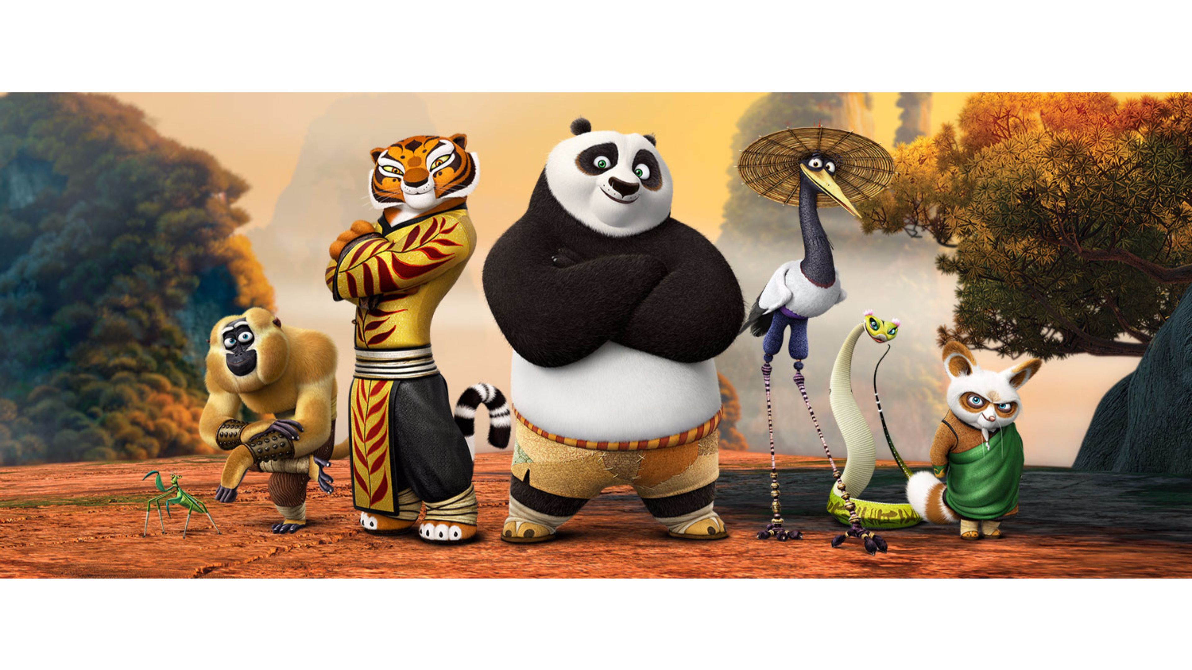 Kung Fu Panda personaggi gruppo, 3840x2160 4K, Desktop 4K