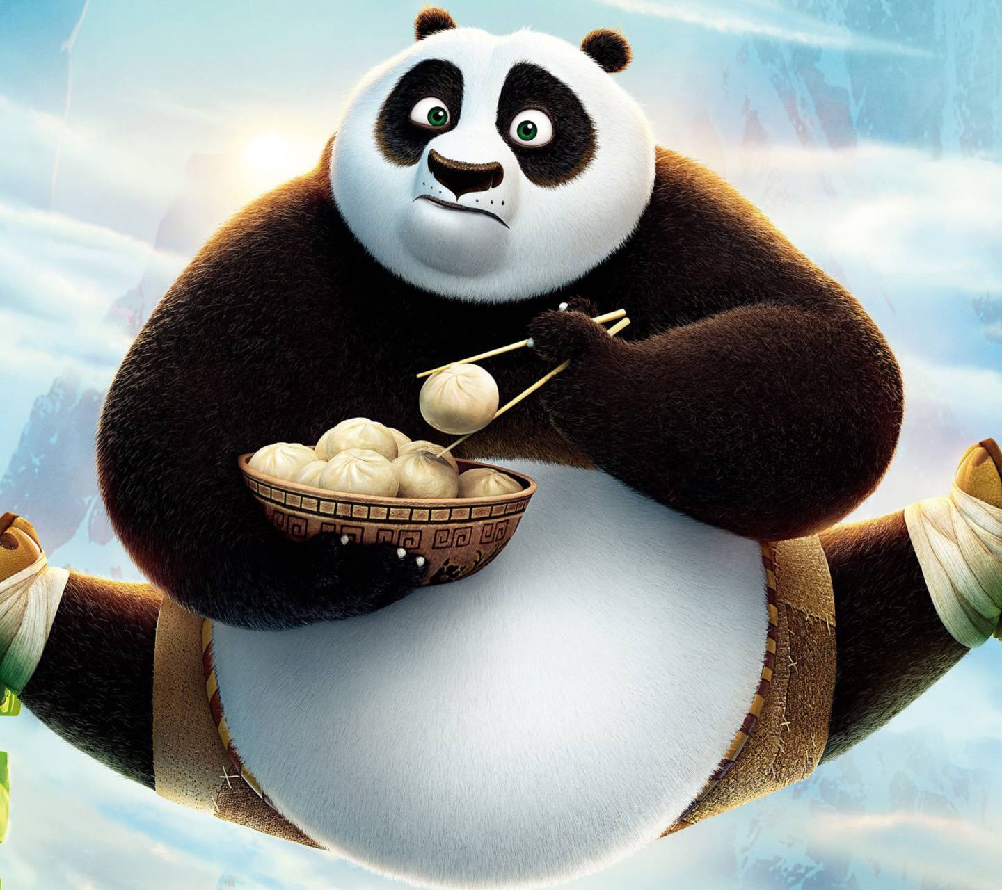 Po Kung Fu Panda con ciotola, 1440x1280 720p, Laptop