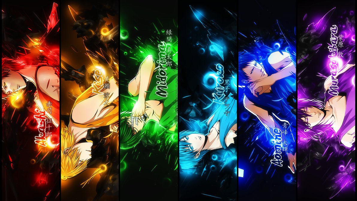 Kuroko no Basket personaggi colorati, 1191x670 HD, Desktop