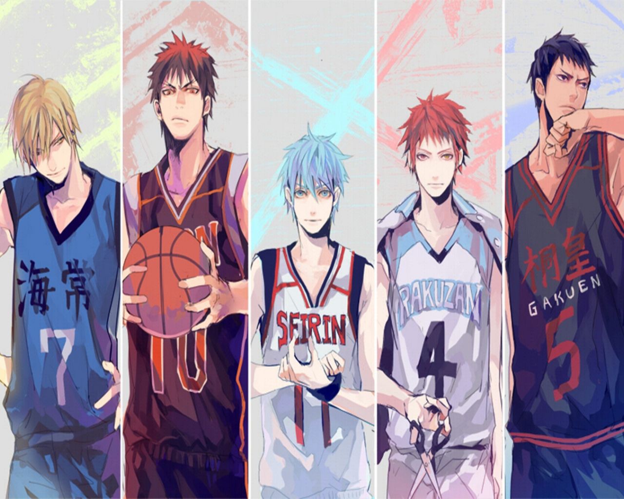 Kuroko no Basket, cinque giocatori, 1280x1024 HD, Desktop
