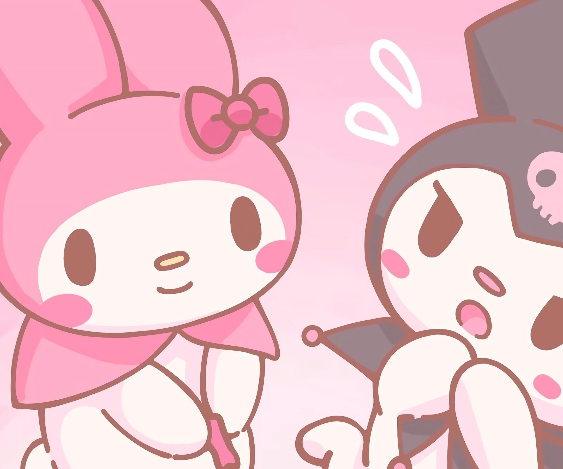 My Melody e Kuromi rosa, 2158x1798 2K, Desktop