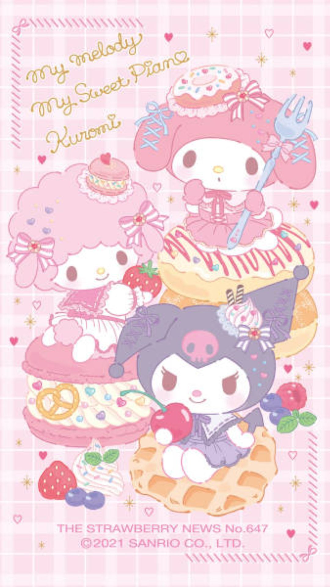 My Melody Kuromi Sanrio dolci, personaggi kawaii giapponesi, 1080x1920 Verticale, Mobile