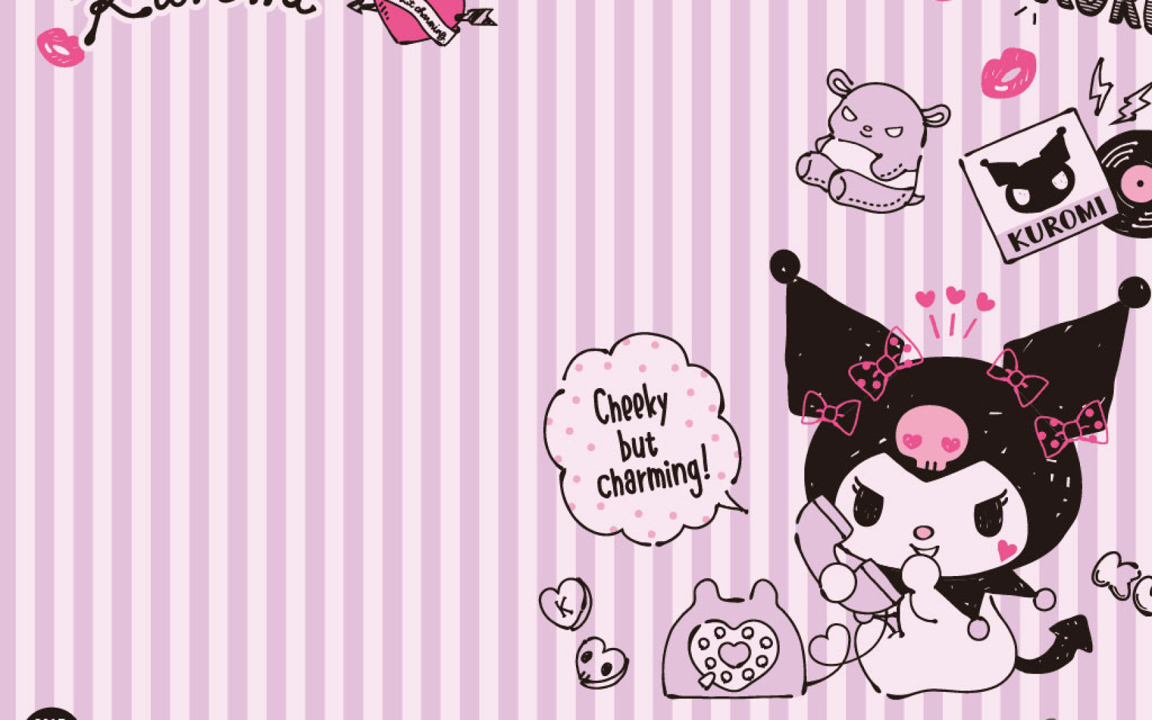 Kuromi personaggio Sanrio rosa, 1680x1050 900p, Desktop
