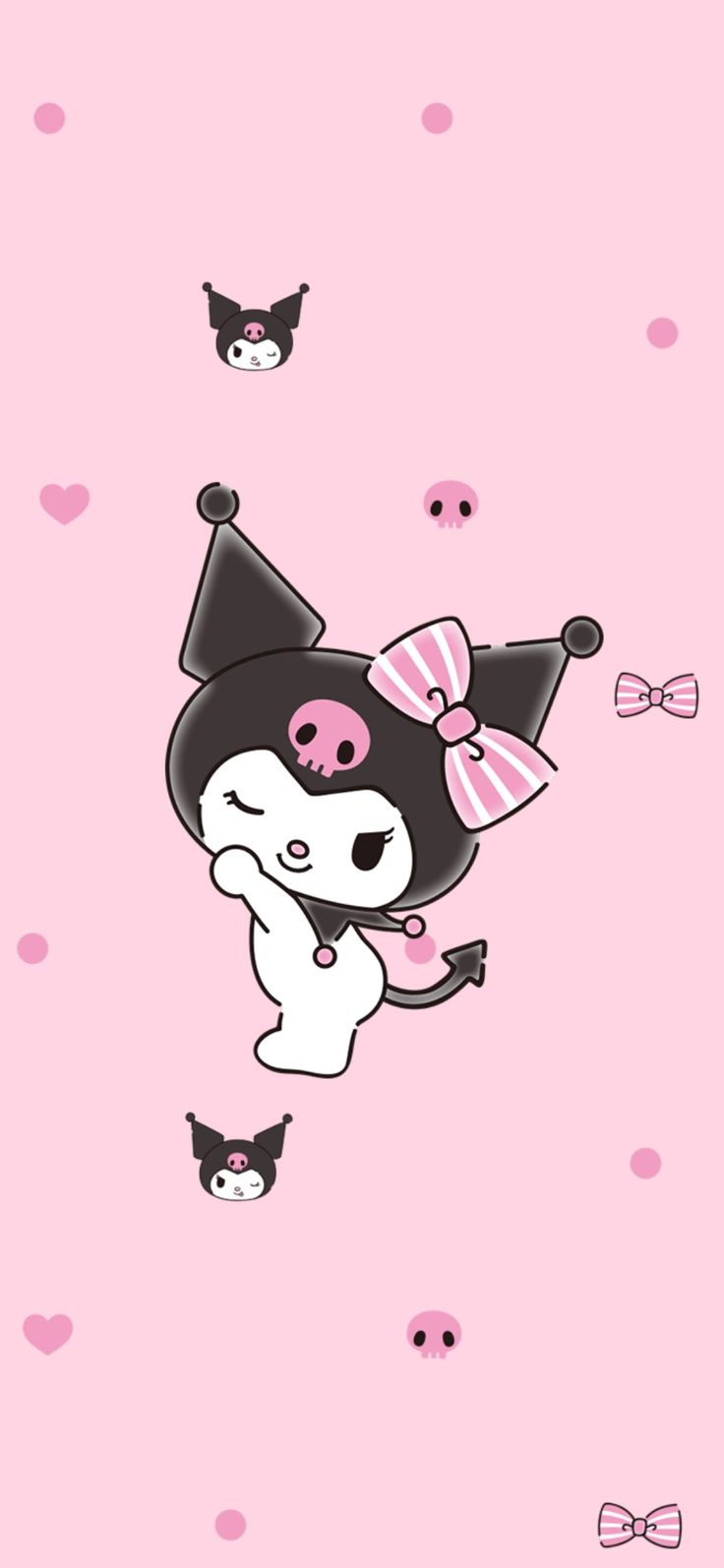 Kuromi Sanrio sfondo rosa, 736x1594 Verticale, Mobile