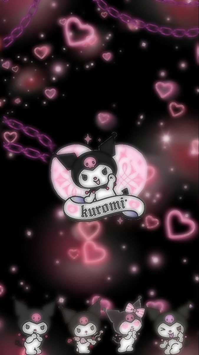 Kuromi cuori rosa nero, 675x1200 Full HD Verticale, Google Pixel