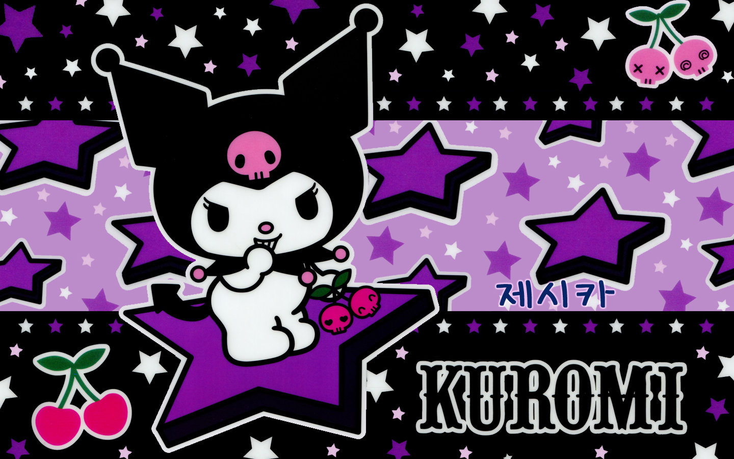 Kuromi Sanrio stelle viola, 1440x900 HD, Desktop
