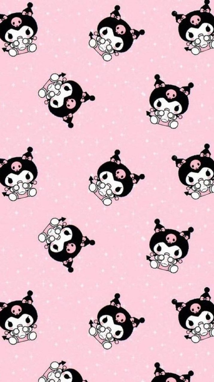 Kuromi pattern rosa, 715x1276 Verticale, Telefono