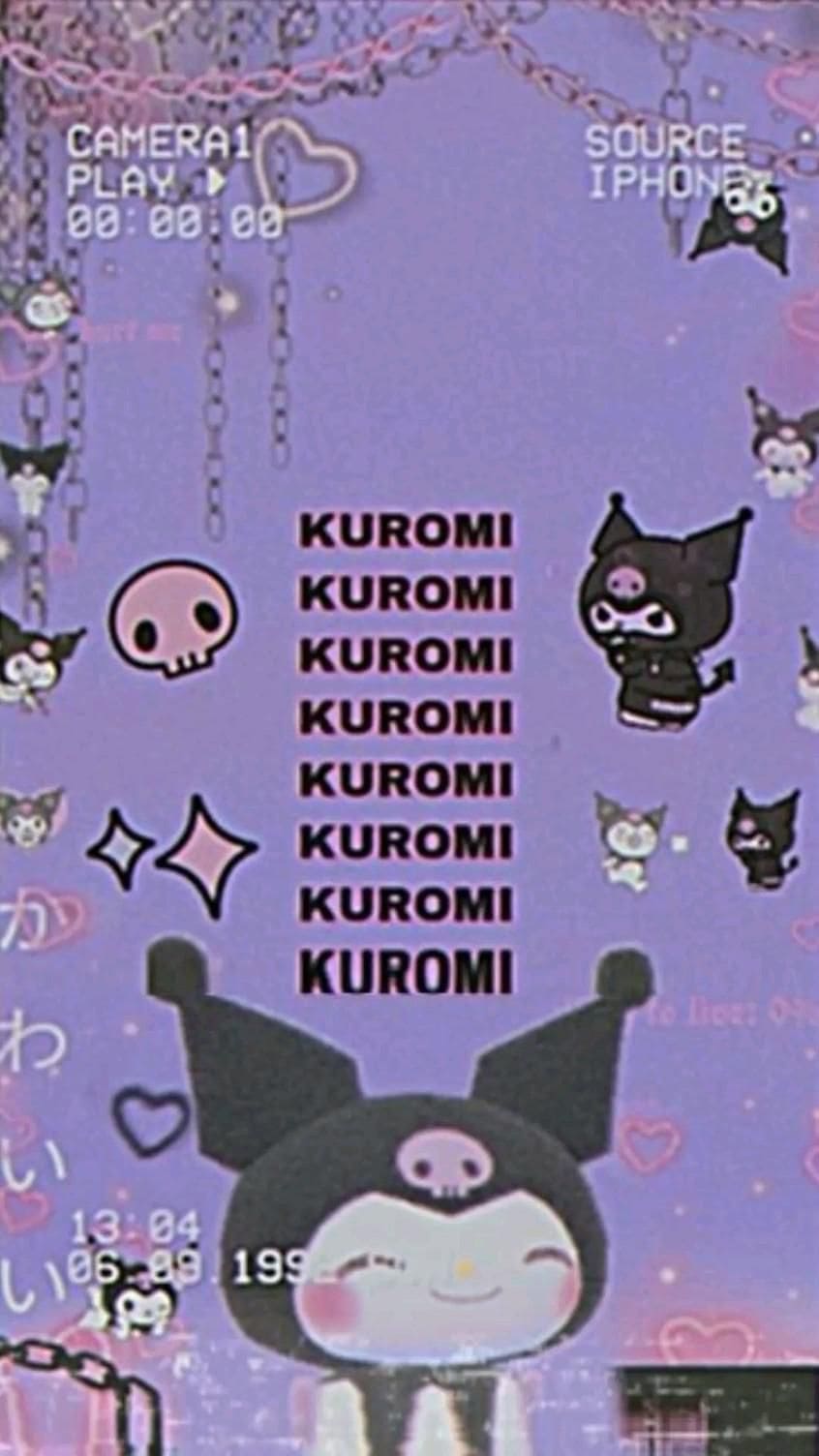 Kuromi Sanrio collage viola, 846x1504 Verticale, OnePlus