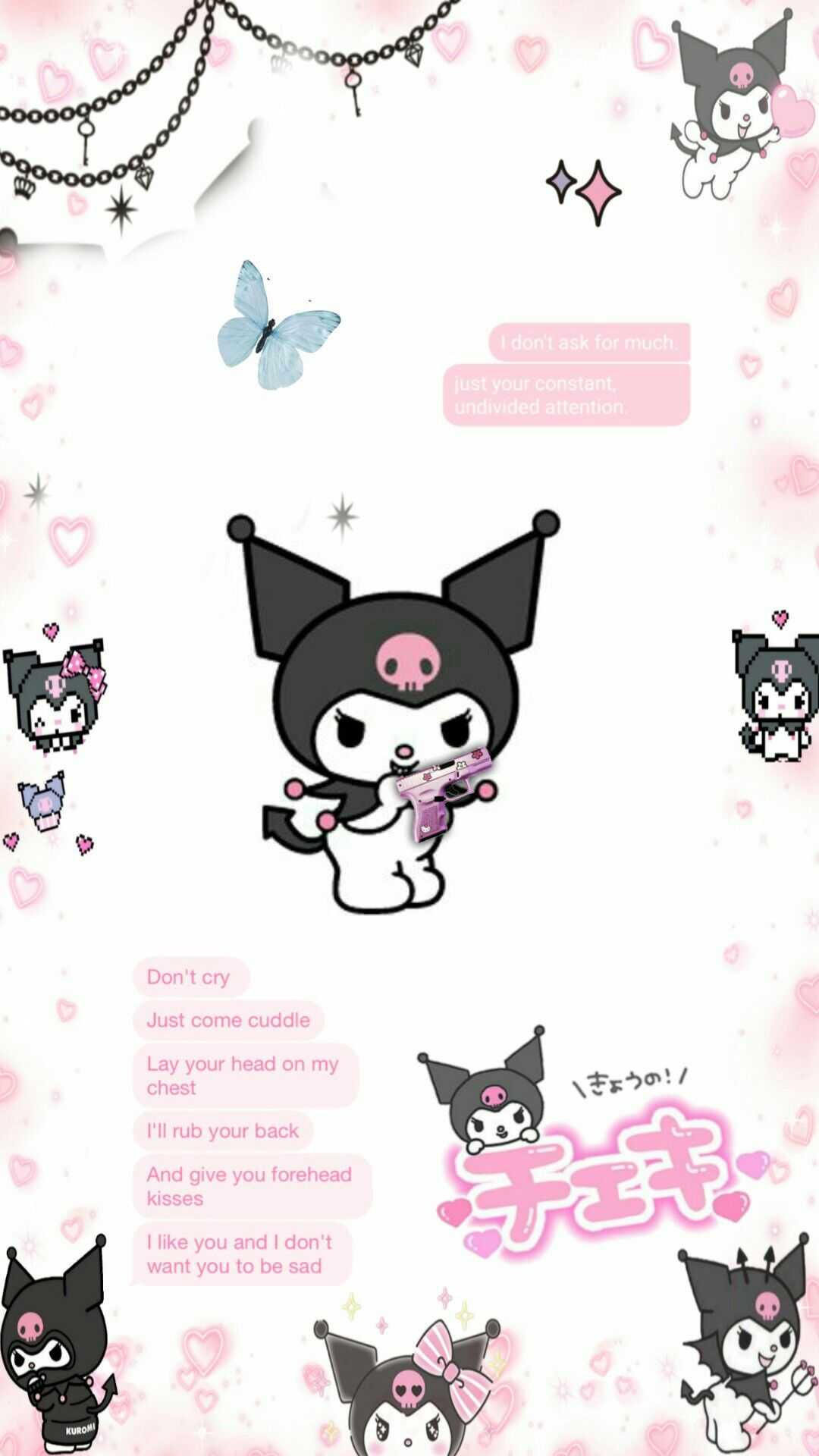 Kuromi Sanrio rosa, 1080x1920 Verticale, Telefono