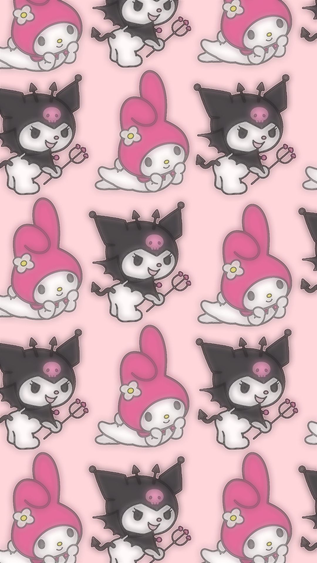 Kuromi e My Melody pattern, 1080x1920 Full HD Verticale, iPhone