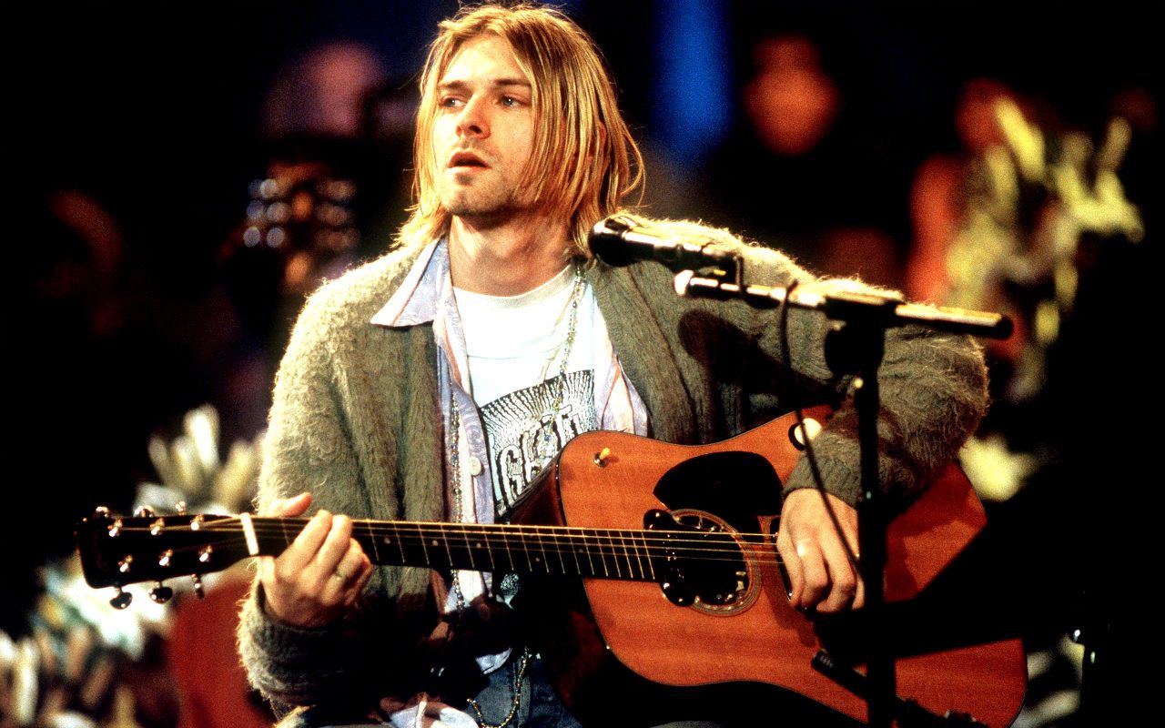Kurt Cobain con chitarra live, 1280x800 HD, Desktop