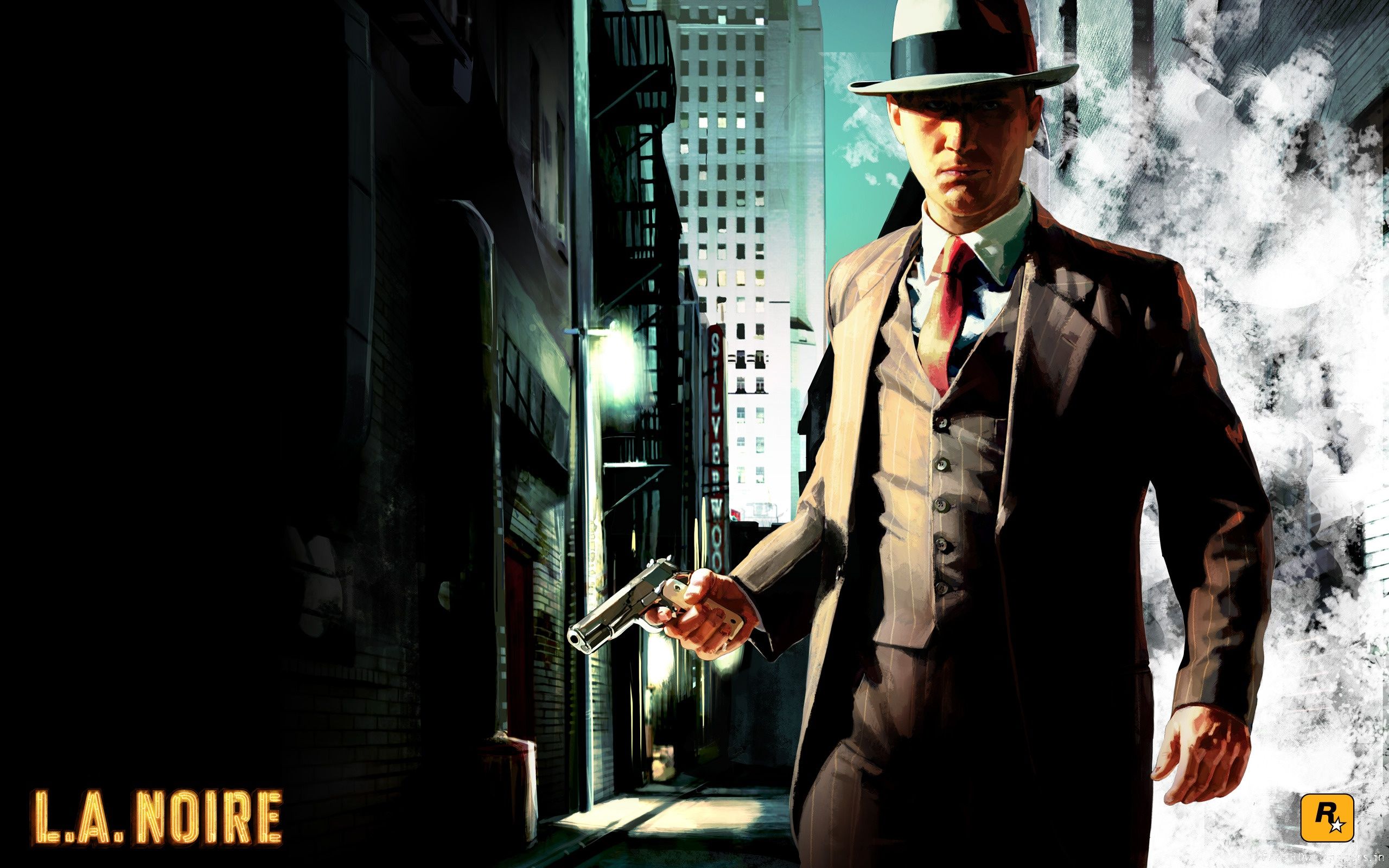 Detective L.A. Noire con pistola, 2560x1600 2K, Desktop