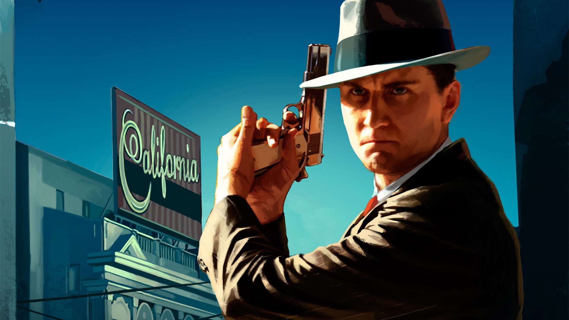 L.A. Noire detective con pistola, 1920x1080 1080p, PC Desktop